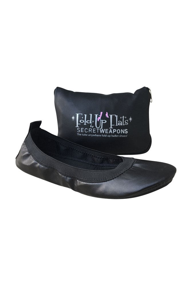 SW020 Fold Up Flats Black