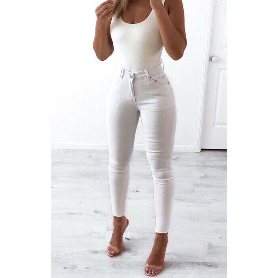10055 White H/W Stretch Jean