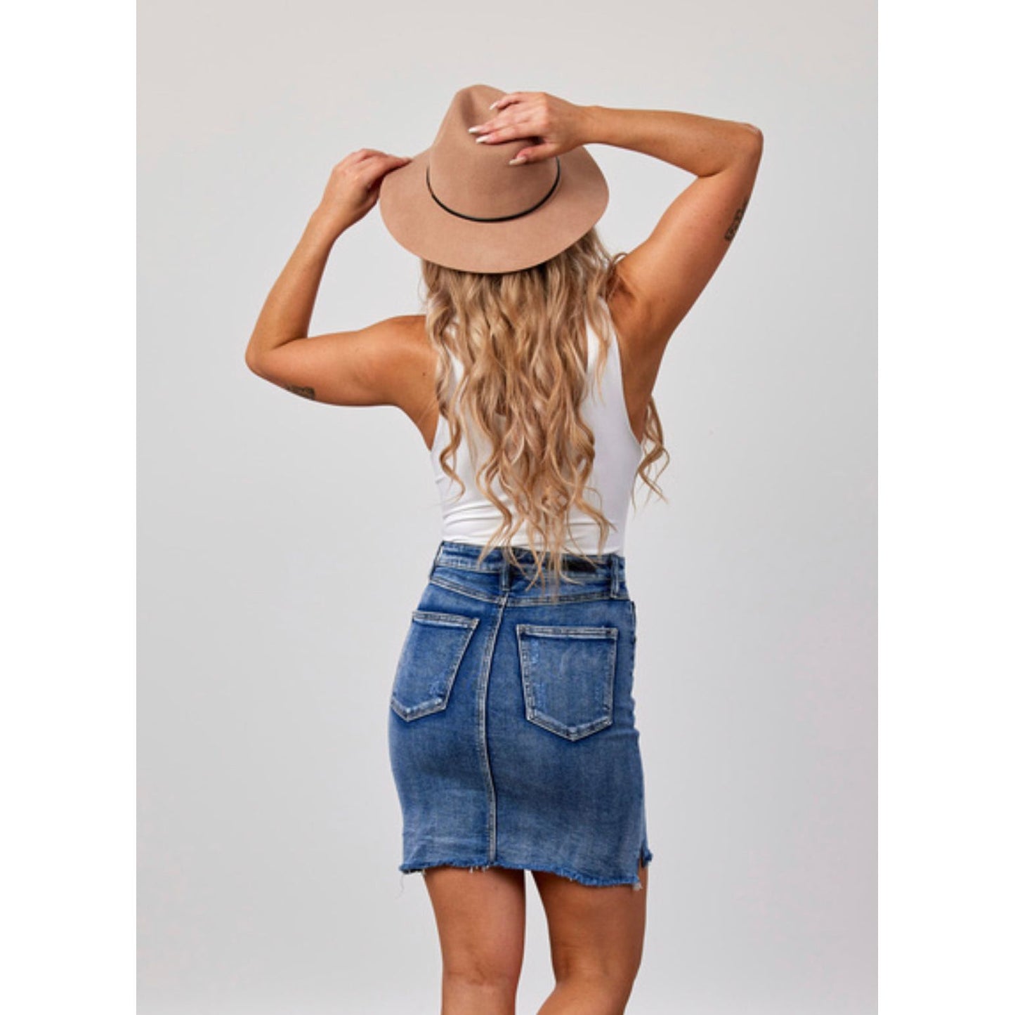 10187 Dark Wash Denim Skirt