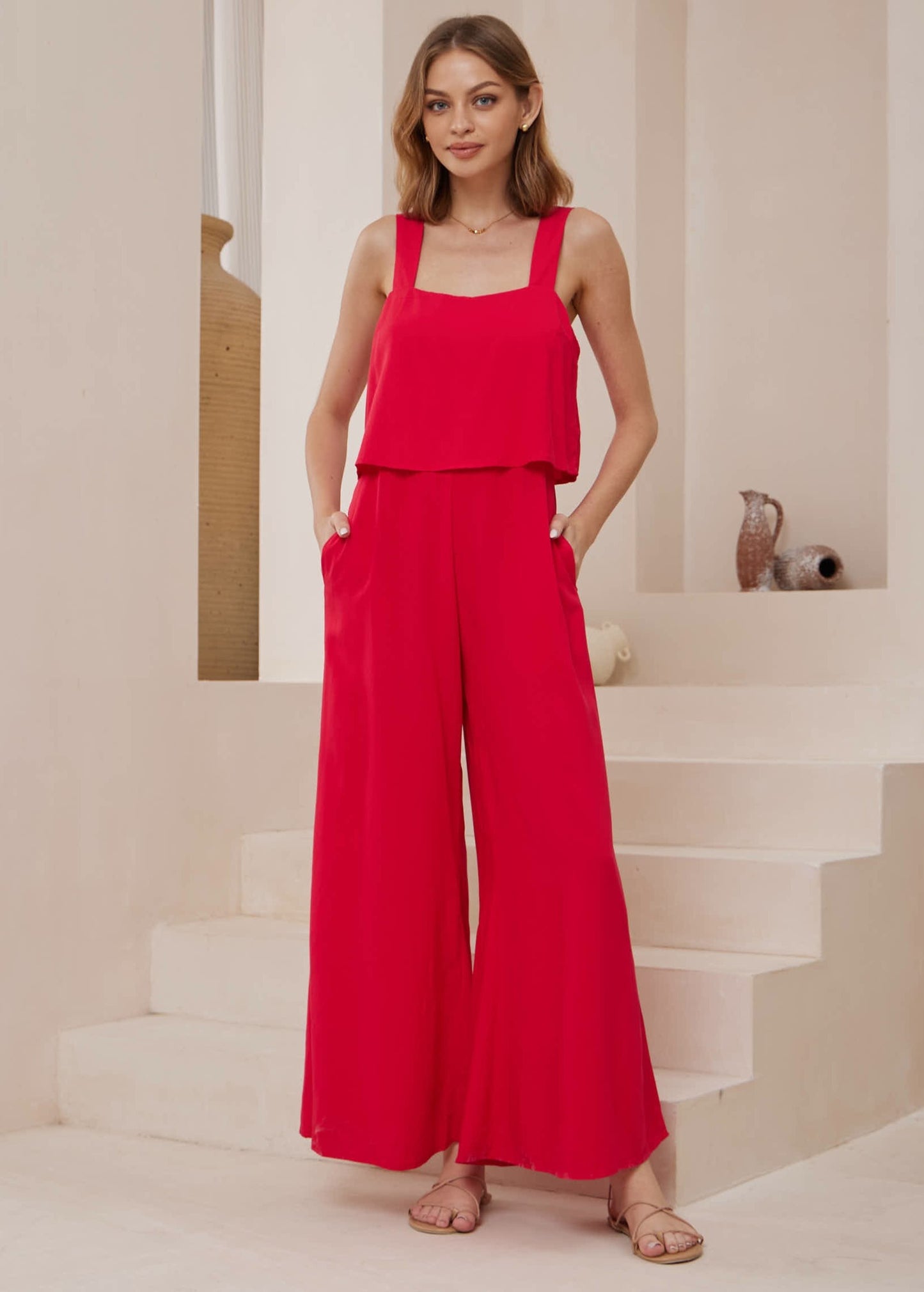 1798 Rhiannon Jumpsuit Red