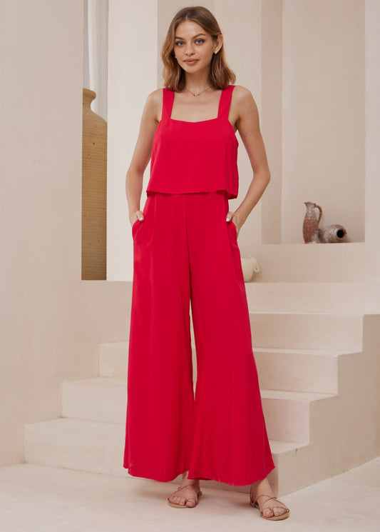 1798 Rhiannon Jumpsuit Red