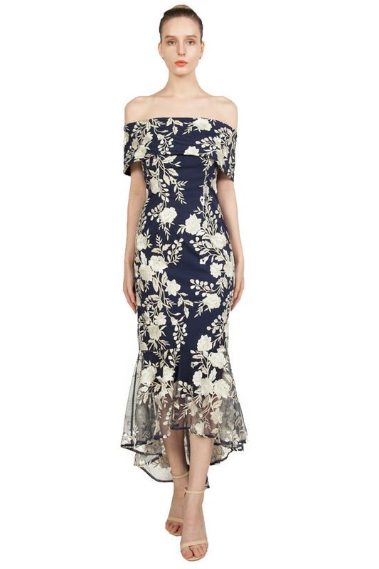 3386 Taryn Dress Navy/Cream