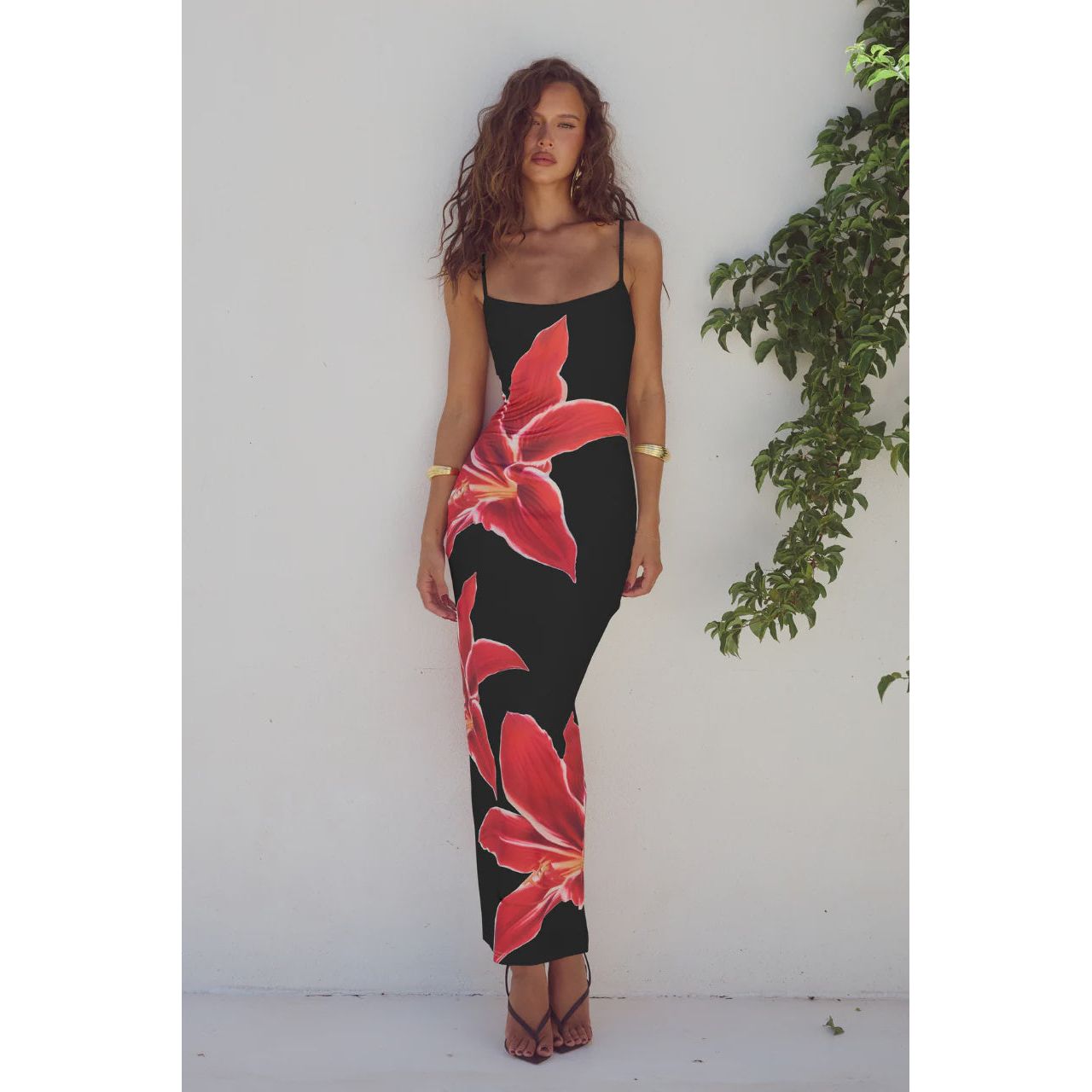 Deia Midi Dress Black Lily