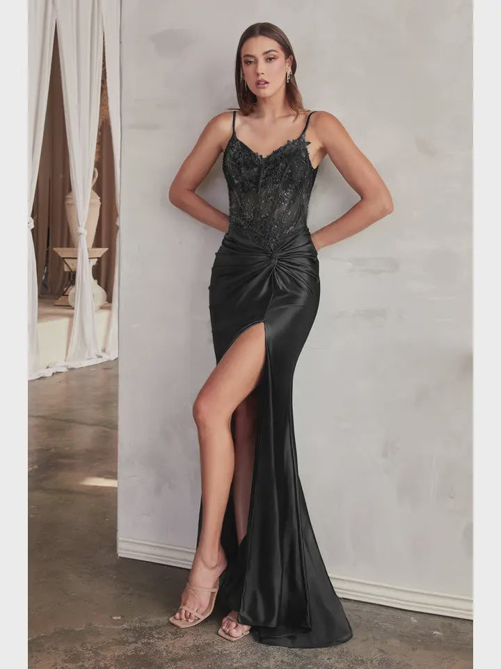 176 Halle Couture Gown Black