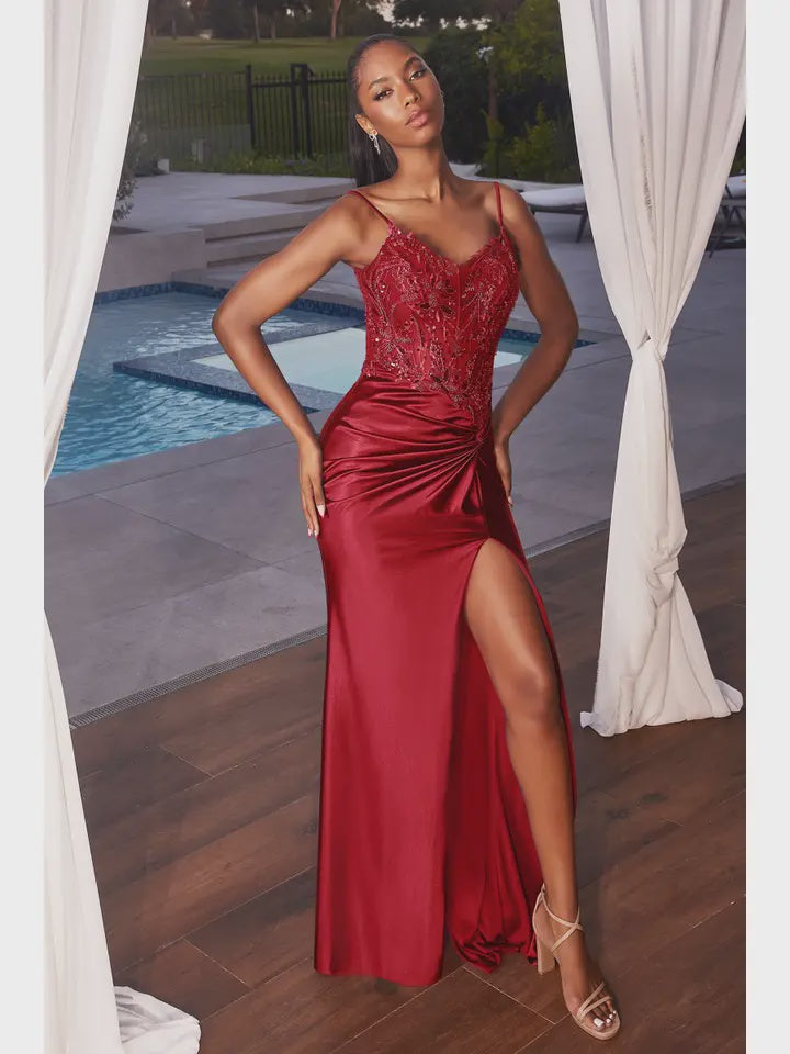 176 Halle Couture Gown Red