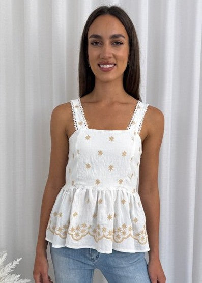 1237 Nelly Top Emb. White