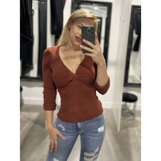 2446 Shaylee Knit Rust