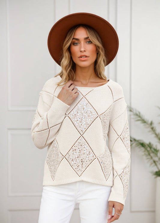 0402 Monika Knit White