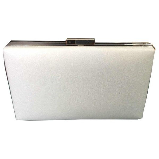 0928 Square Clutch White/Silver