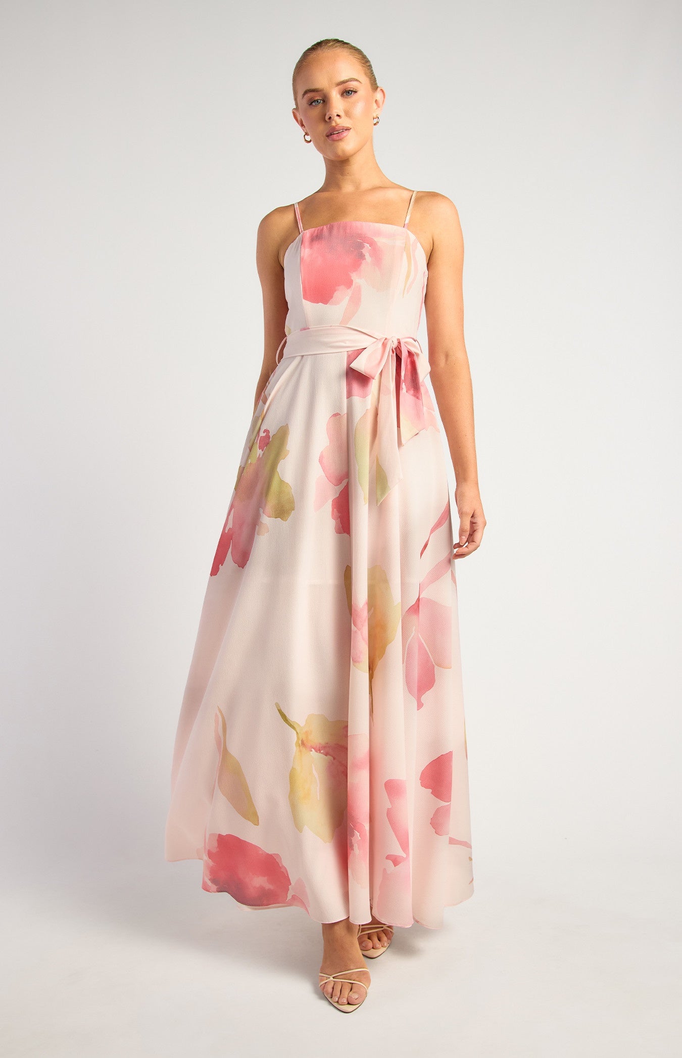 R342-22A Leona Maxi Pink Floral