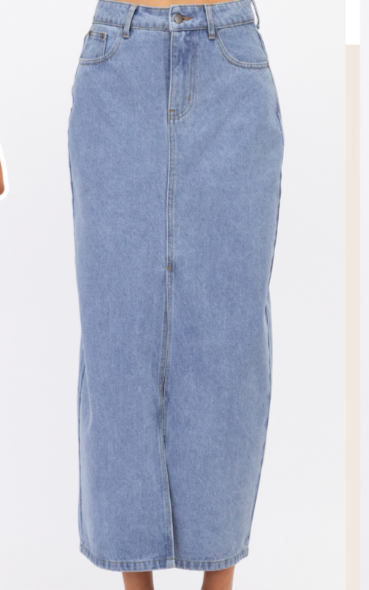 0189 Denim Maxi Skirt