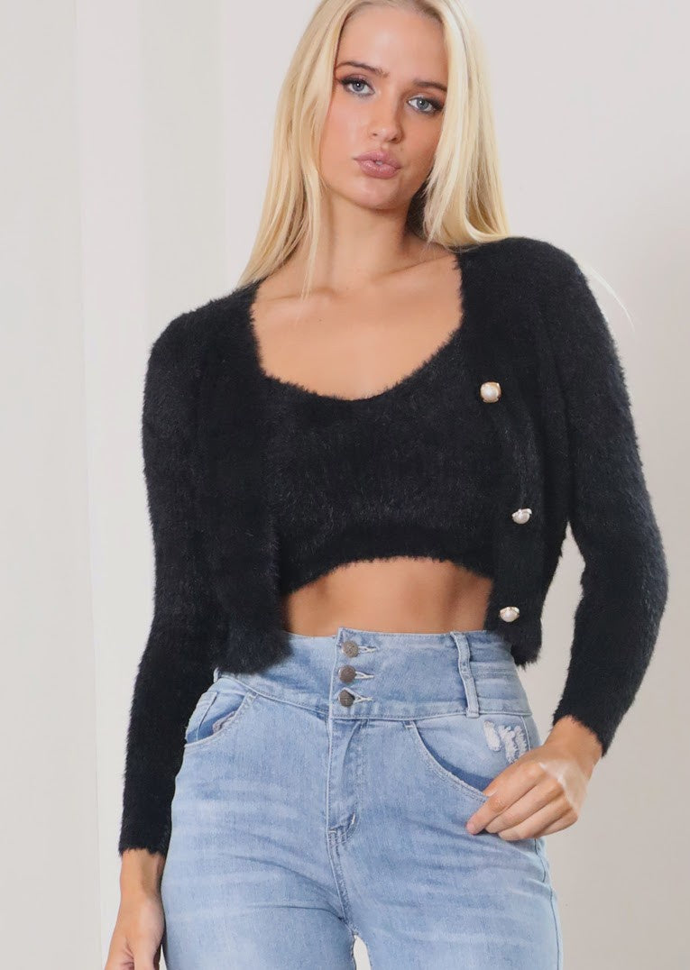 2547 Felicia Knit Set Black