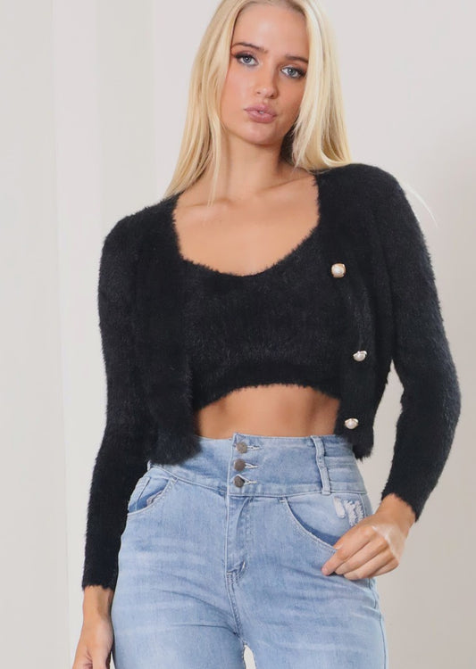 2547 Felicia Knit Set Black