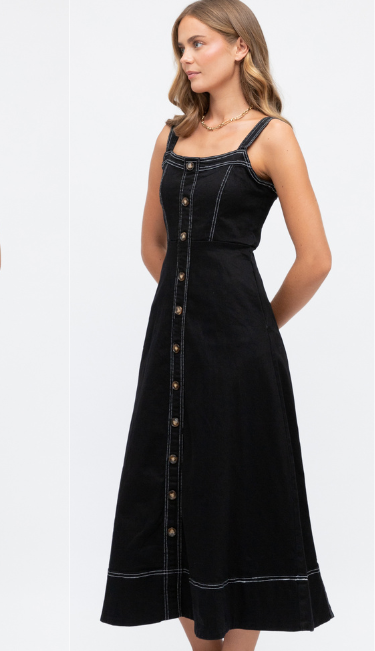 0200 Kianah Denim Midi Black