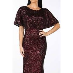 219526 Sleeve Gown Wine