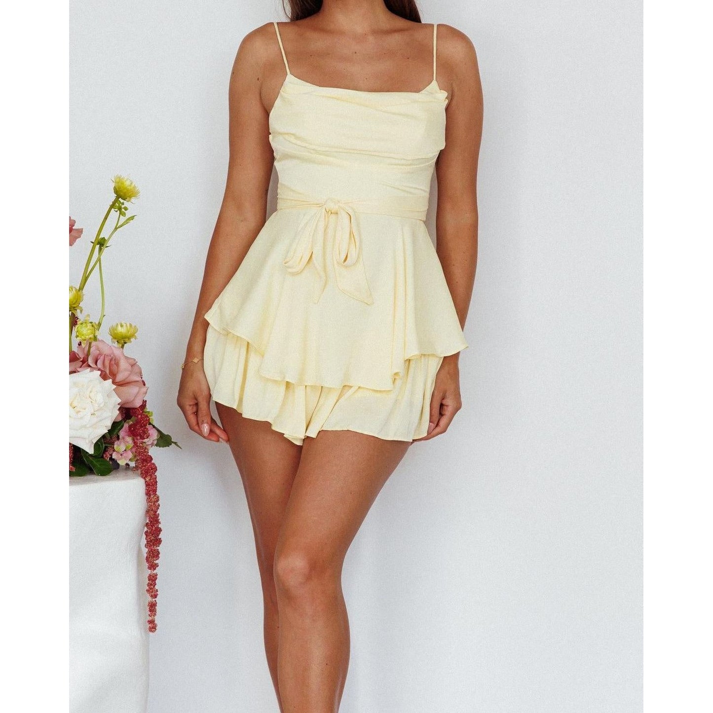 5D09 Monique Playsuit Yellow