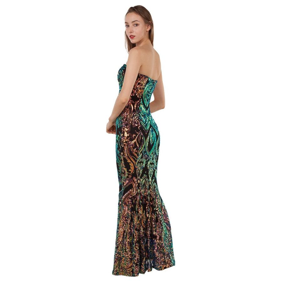 9590 Sequin Gown Multicolour