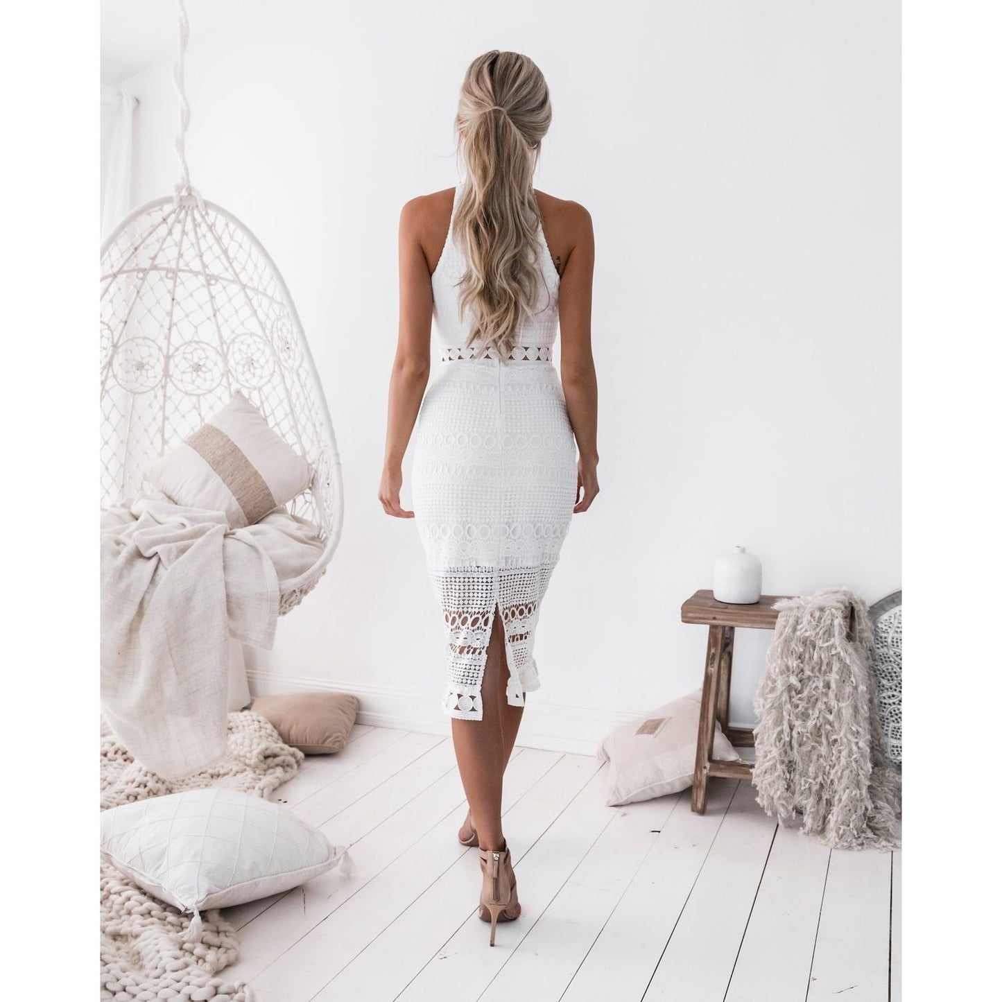 244 Rivers Midi Dress White