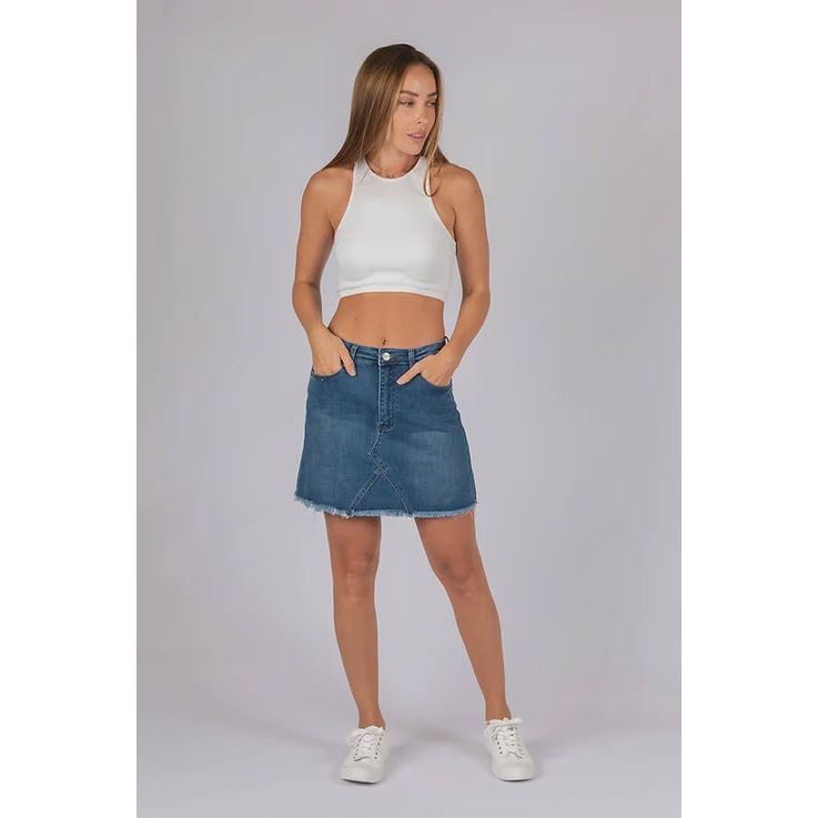 7082 Aria Denim Skirt Dark